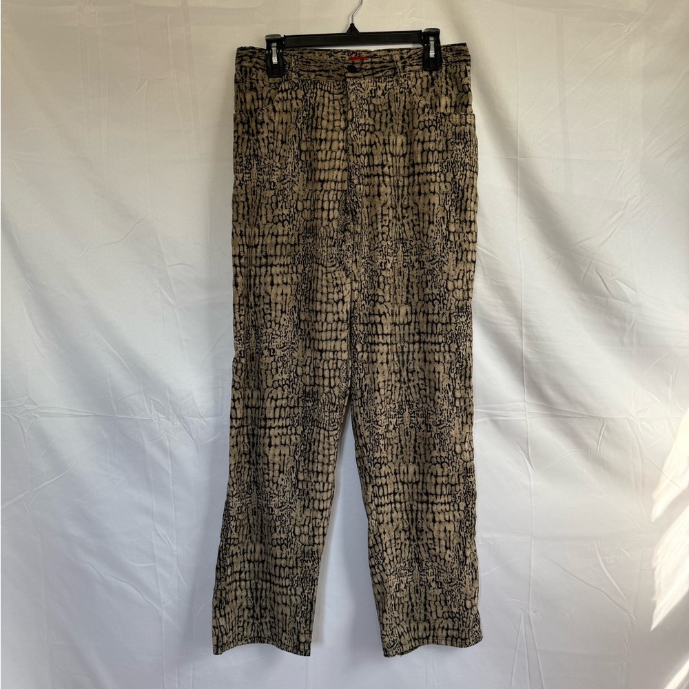 Vintage Monaco Black and Tan Animal Patterned Chinos